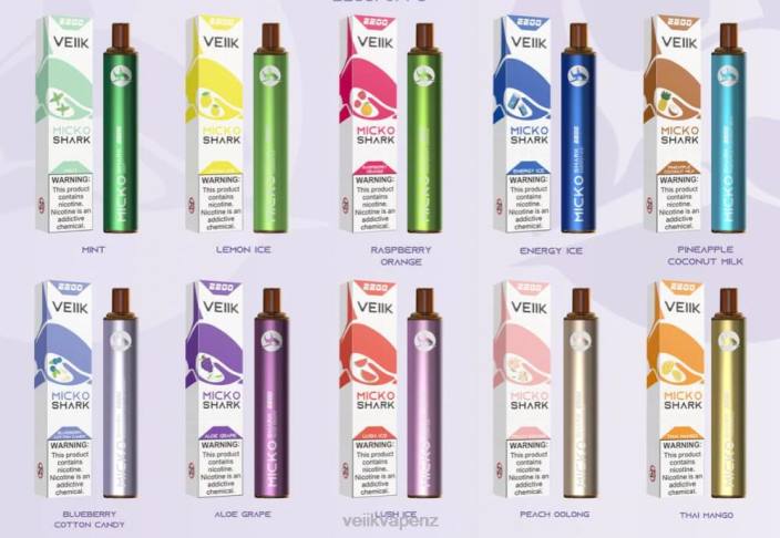 VEIIK E Liquid NZ - VEIIK Micko Shark 2200 Puffs Disposable Vape Pen 10pcs Multiple Flavors X46653