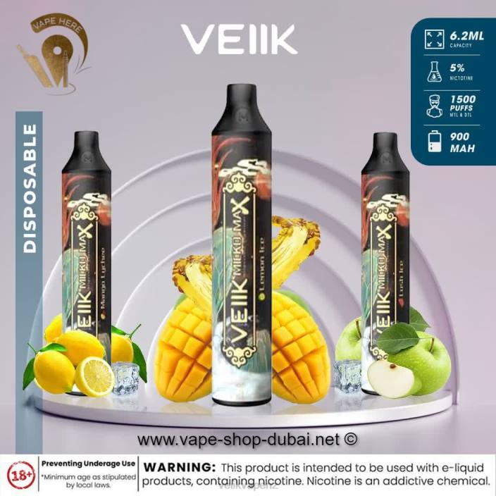 VEIIK Vape Wellington - VEIIK Micko MAX Disposable Vape 1500 Puffs Peach Oolong X46651