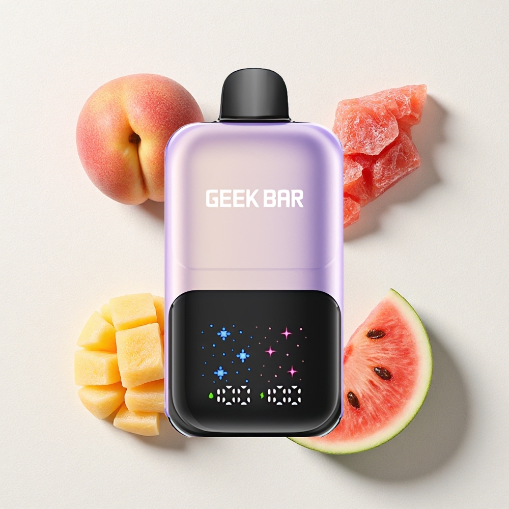 GEEK BAR 2GO 20ml 50000 Puffs Dual Tank Disposable Vape Pen with Interactive Screen, 3-Level Adjustable Flavors, and Rechargeable Battery