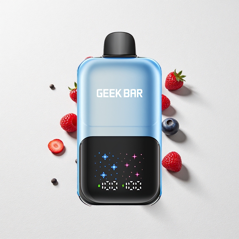 GEEK BAR 2GO 20ml Dual Tank 50000 Puffs Disposable Vape Pen with Interactive Screen, 3-Level Flavor Adjustable & Rechargeable Battery, 5% Nicotine Salt, Tight MTL Draw