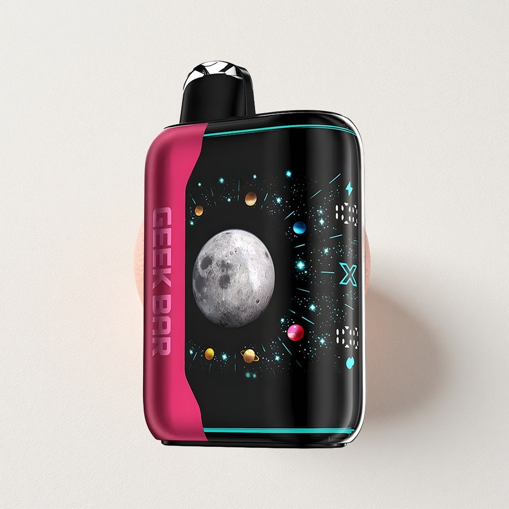 GEEK BAR Titan Pro - 25000 Puffs, Platinum Steel Finish, Dual Mesh Coil, 20mL E-Liquid, 2% Nicotine, Quick USB-C Charging