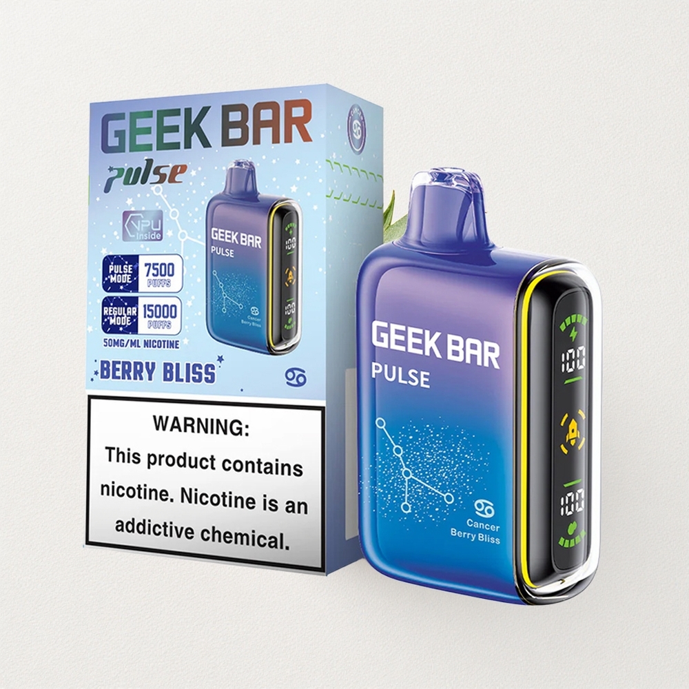 Geek Bar Pulse 15000 Puffs – 16ML E-Liquid, 5% Nicotine, 650mAh Battery, USB-C Charging, Adjustable Airflow