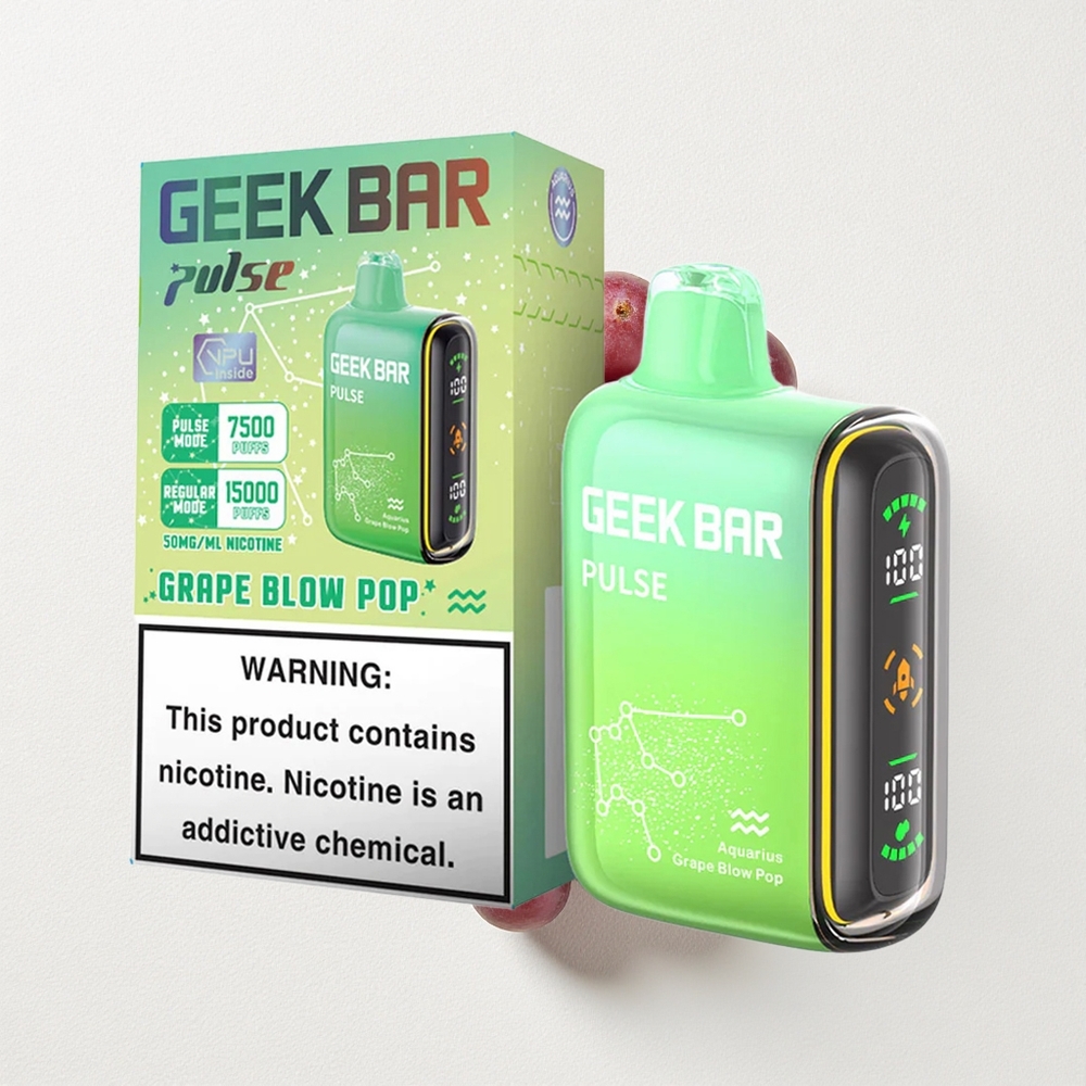 Geek Bar Pulse 15000 Puffs – 16ML E-Liquid, 5% Nicotine, 650mAh Battery, USB-C Charging, Adjustable Airflow