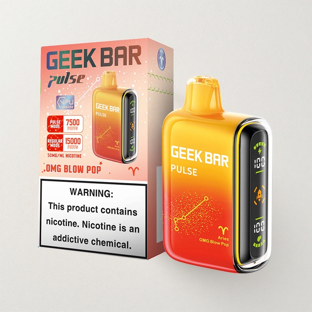 Geek Bar Pulse 15000 Puffs – 16ML E-Liquid, 5% Nicotine, 650mAh Battery, USB-C Charging, Adjustable Airflow
