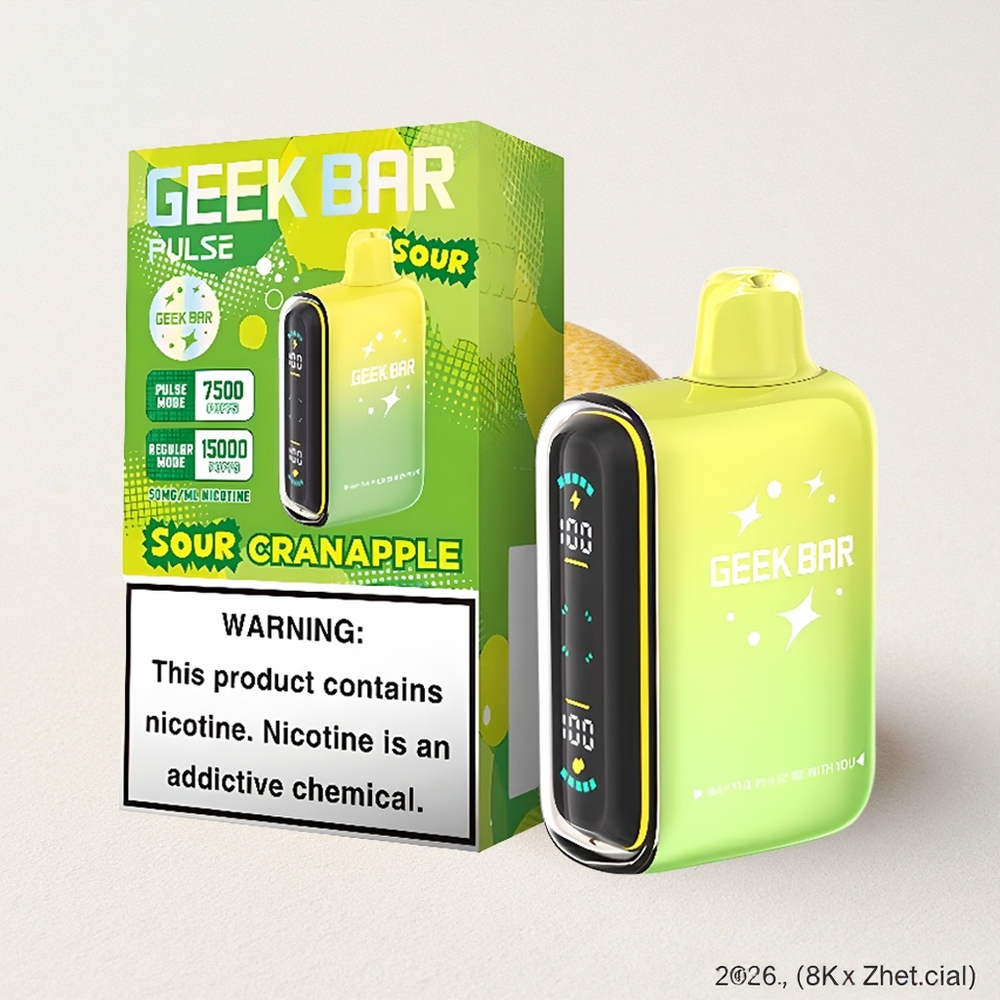 Geek Bar Pulse 15000 Puffs – 16ML E-Liquid, 5% Nicotine, Adjustable Airflow, 650mAh Battery, USB Type-C Charging
