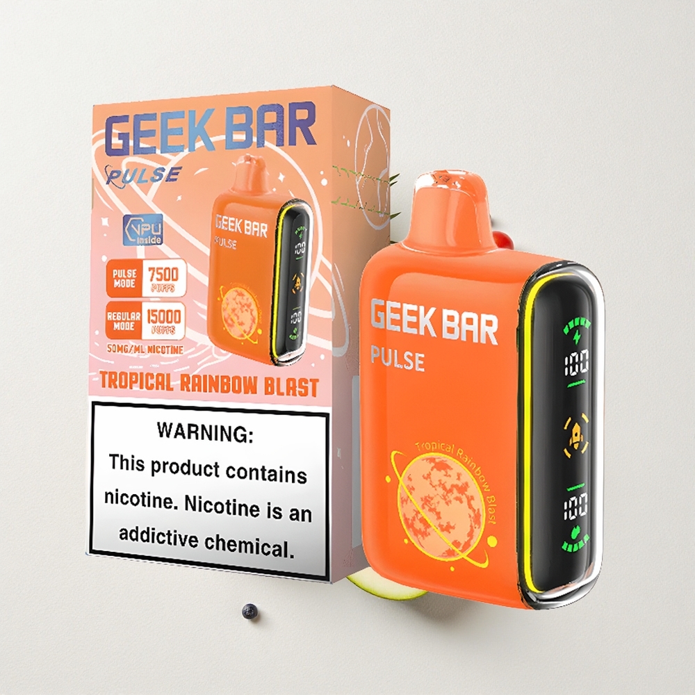 Geek Bar Pulse 15000 Puffs – 16ML E-liquid, 5% Nicotine, 650mAh USB-C, Adjustable Airflow