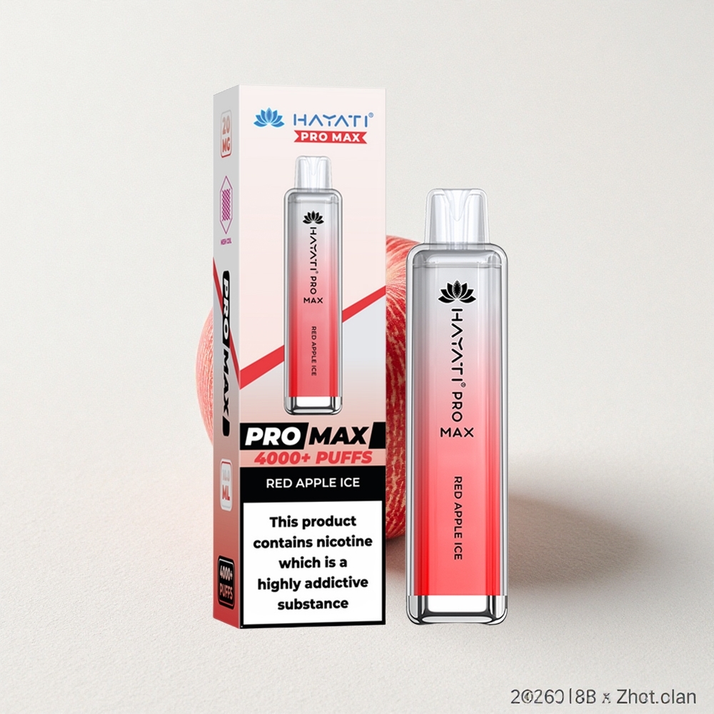 Hayati Pro Max 4000 Puffs 5% Nicotine Dual 1.1 Ohm Mesh Coil Red Apple Ice