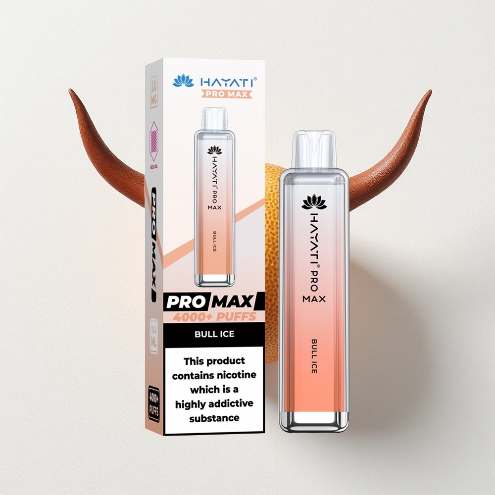 Hayati Pro Max 4000 Puffs Disposable Vape Bull Ice Dual 1.1 Ohm Mesh Coil LED