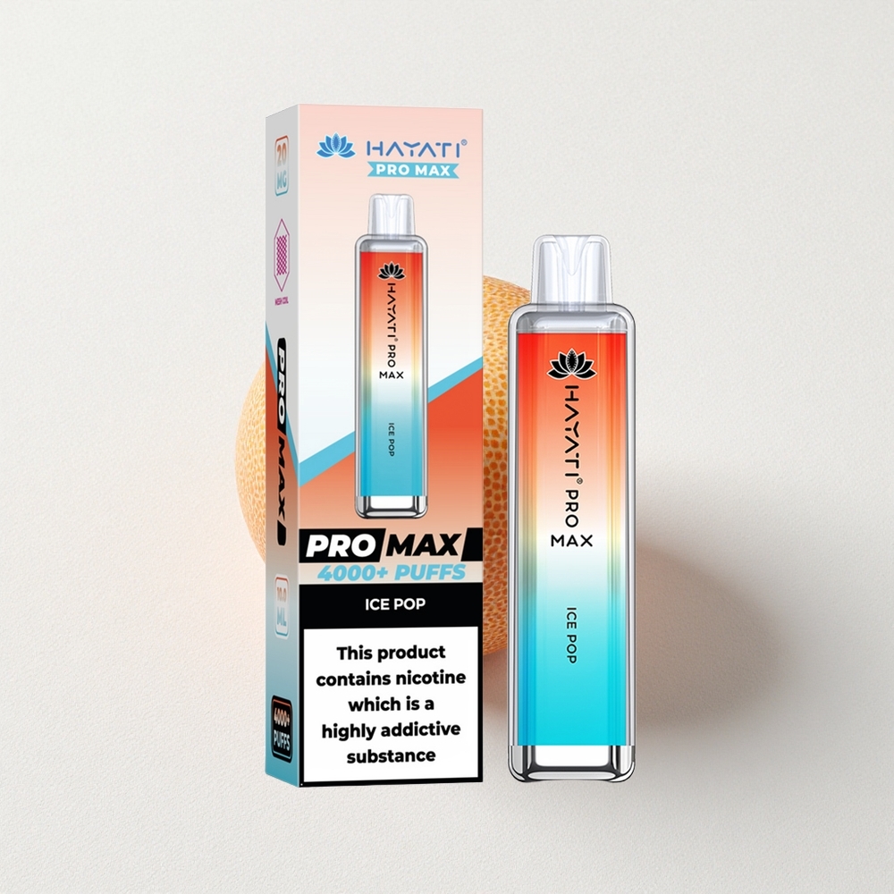 Hayati Pro Max 4000 Puffs Disposable Vape Ice Pop Dual 1.1 Ohm Mesh Coil Rechargeable