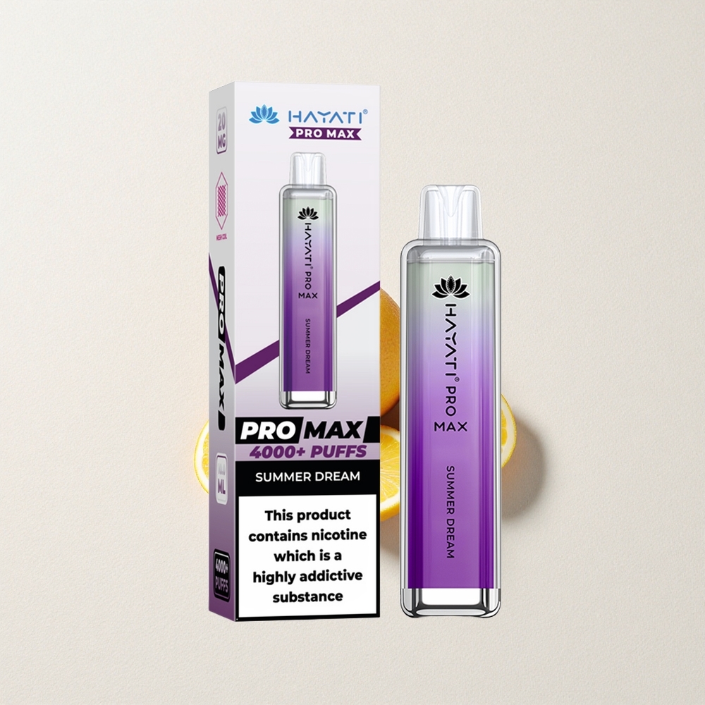 Hayati Pro Max 4000 Puffs Disposable Vape Summer Dream Dual 1.1 Ohm Mesh Coil Rechargeable