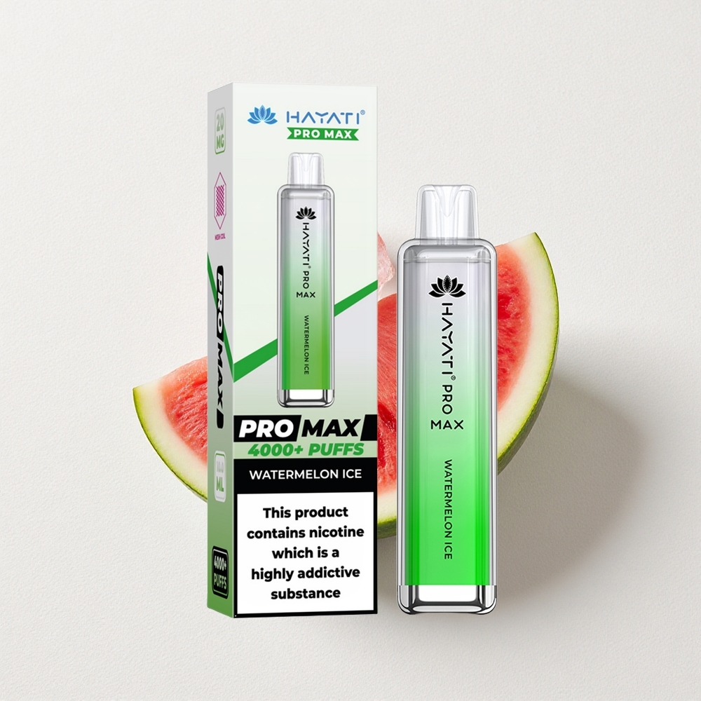 Hayati Pro Max 4000 Puffs Disposable Vape Watermelon Ice Dual 1.1 Ohm Mesh Coil Rechargeable