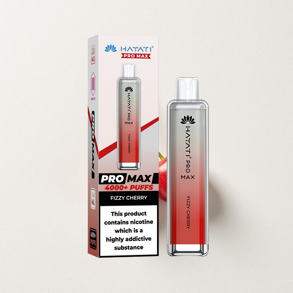 Hayati Pro Max 4000 Puffs Dual 1.1 Ohm Mesh Coil Fizzy Cherry Rechargeable