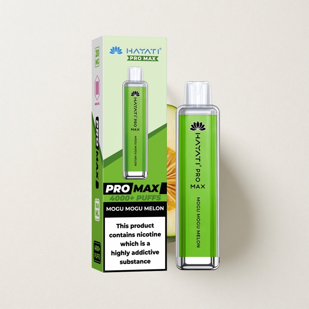 Hayati Pro Max 4000 Puffs Dual 1.1 Ohm Mesh Coil Mogu Mogu Melon