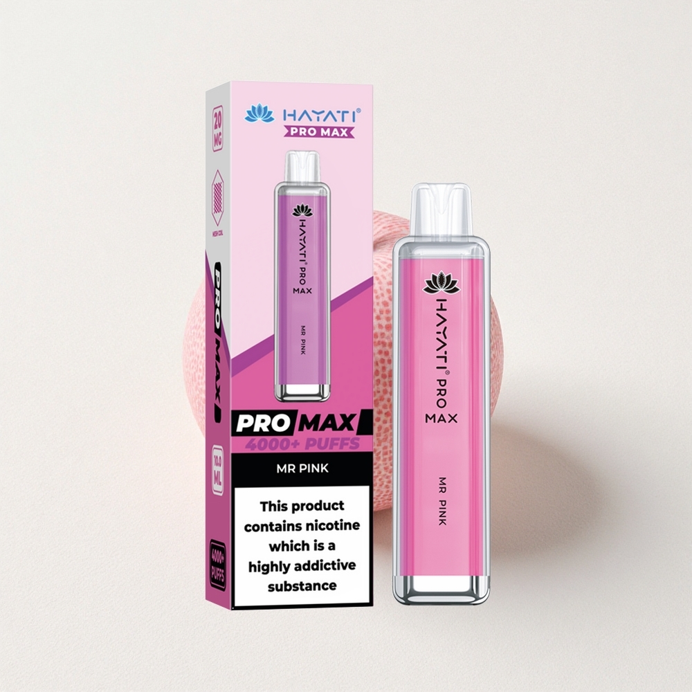 Hayati Pro Max 4000 Puffs Dual 1.1 Ohm Mesh Coil Mr Pink Rechargeable
