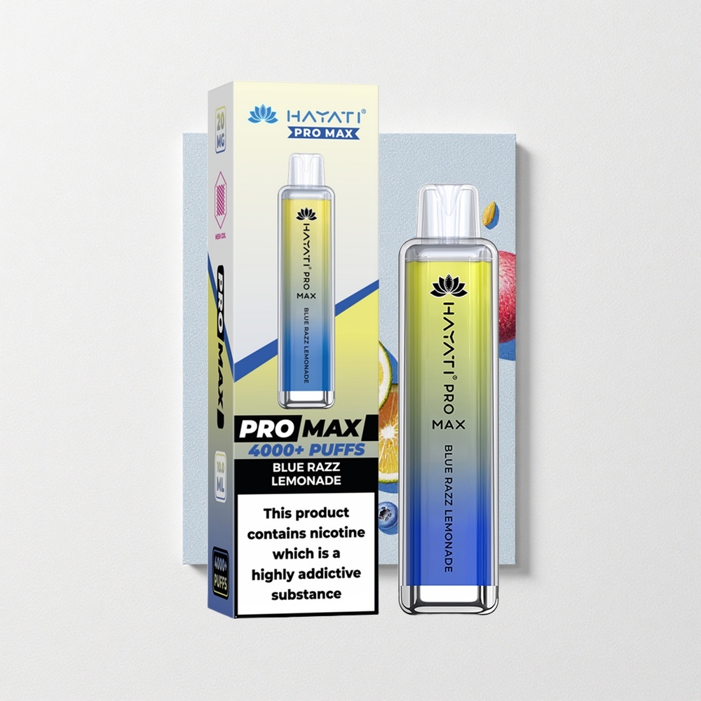 Hayati Pro Max 4000 Puffs Dual 1.1 Ohm Mesh Coil Rechargeable Blue Razz Lemonade