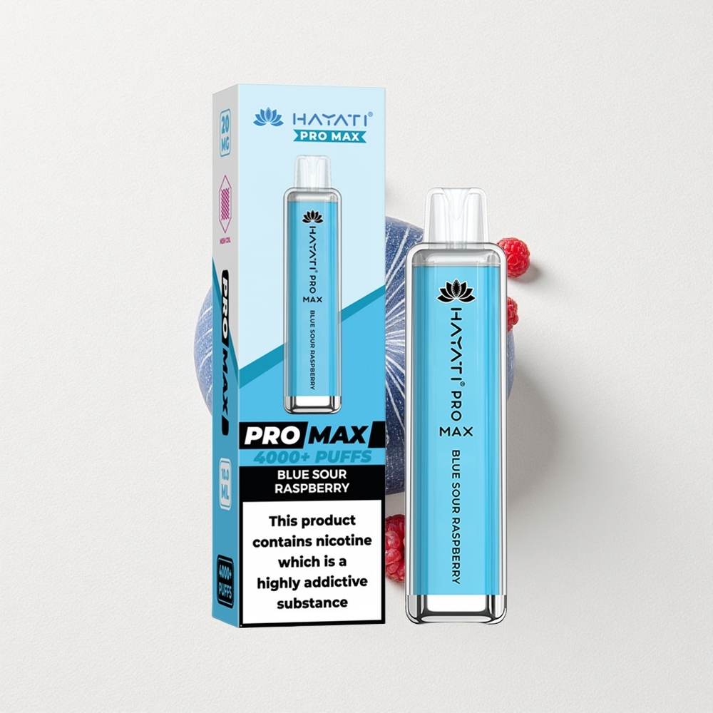 Hayati Pro Max 4000 Puffs Dual 1.1 Ohm Mesh Coil Rechargeable Blue Sour Raspberry