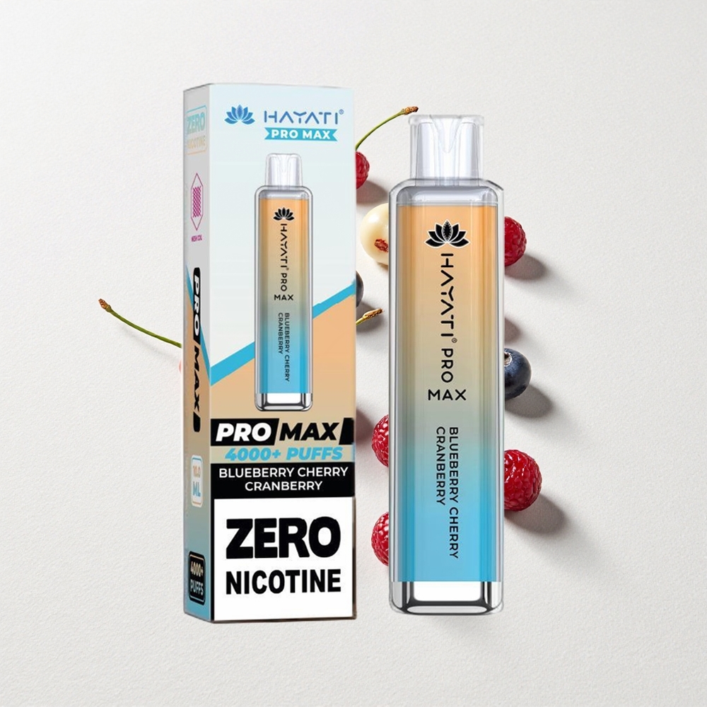 Hayati Pro Max 4000 Puffs Dual 1.1 Ohm Mesh Coil Rechargeable Blueberry Cherry Cranberry