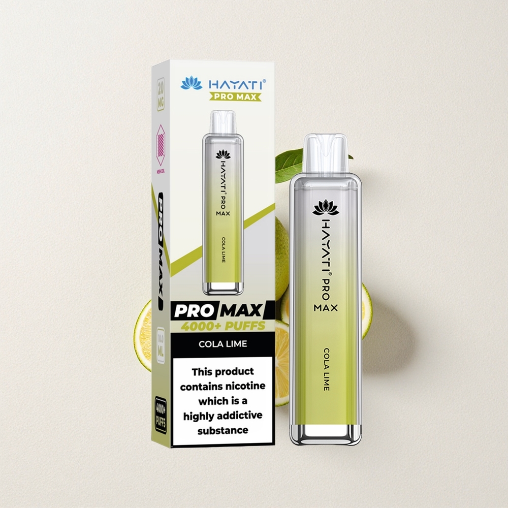 Hayati Pro Max 4000 Puffs Dual 1.1 Ohm Mesh Coil Rechargeable Cola Lime