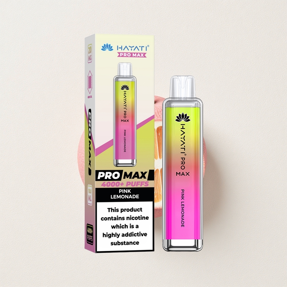 Hayati Pro Max 4000 Puffs Dual 1.1 Ohm Mesh Coil Rechargeable Pink Lemonade