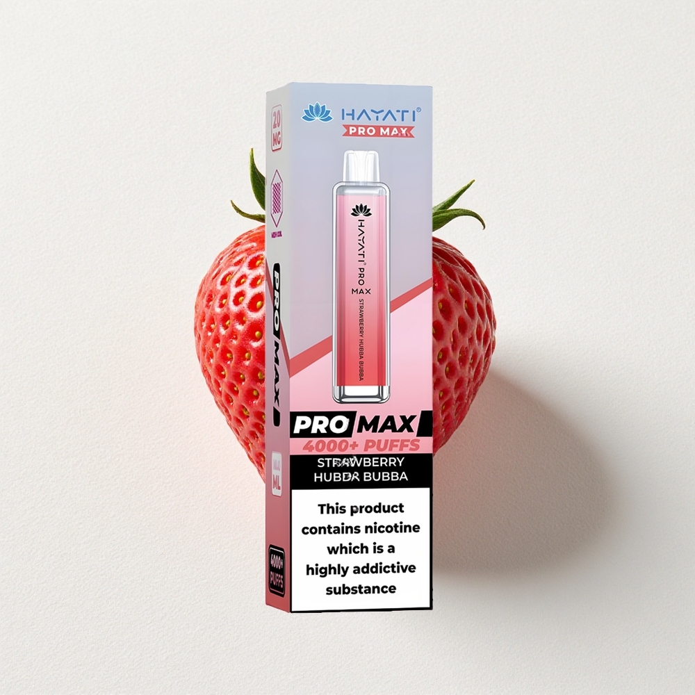 Hayati Pro Max 4000 Puffs Dual 1.1 Ohm Mesh Coil Strawberry Hubba Bubba Disposable Vape