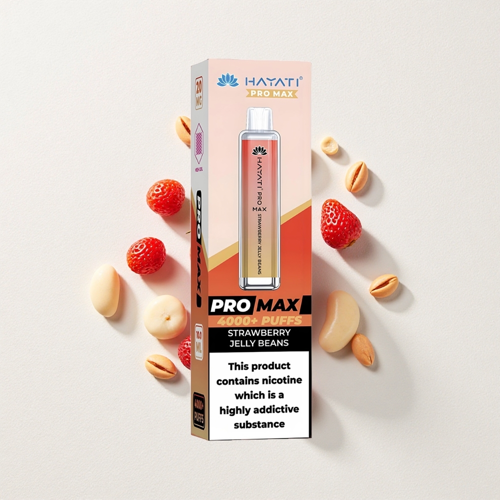 Hayati Pro Max 4000 Puffs Dual 1.1 Ohm Mesh Coil Strawberry Jelly Beans Rechargeable
