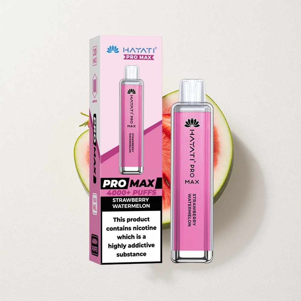 Hayati Pro Max 4000 Puffs Dual 1.1 Ohm Mesh Coil Strawberry Watermelon Rechargeable
