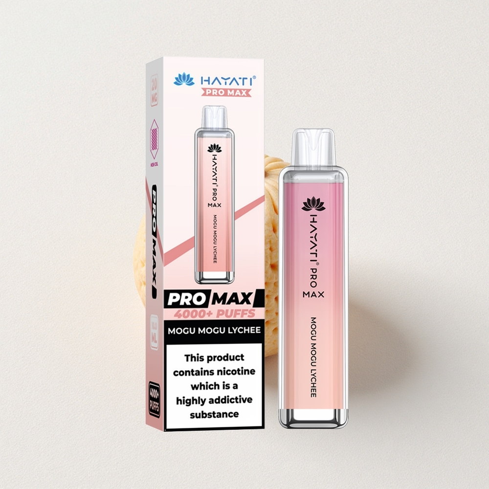 Hayati Pro Max 4000 Puffs Mogu Mogu Lychee Rechargeable Dual 1.1 Ohm Mesh Coil