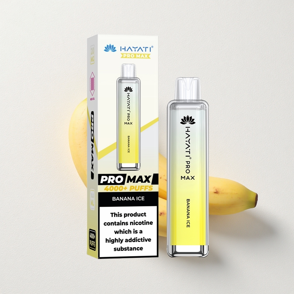 Hayati Pro Max 4000 Puffs Rechargeable Banana Ice with Dual 1.1 Ohm Mesh Coil Coil