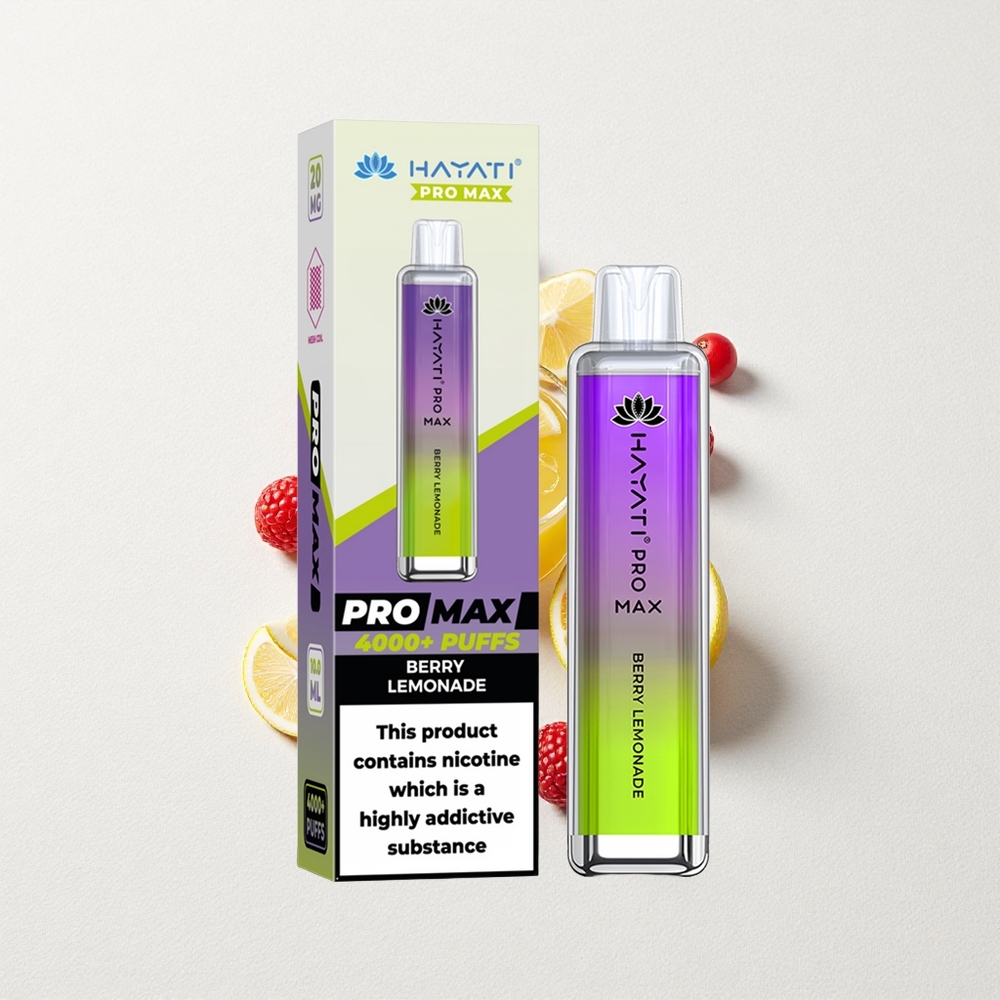 Hayati Pro Max 4000 Puffs Rechargeable Dual 1.1 Ohm Mesh Coil Berry Lemonade