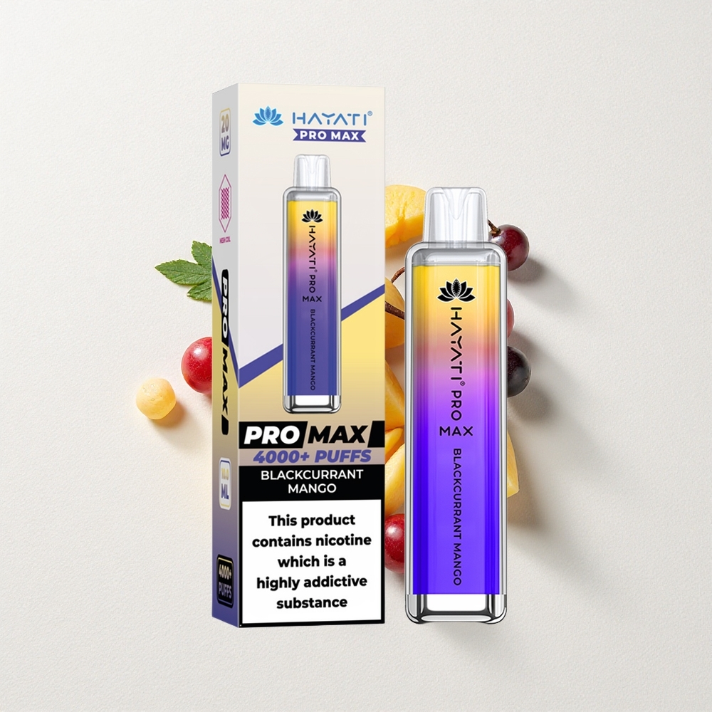 Hayati Pro Max 4000 Puffs Rechargeable Dual 1.1 Ohm Mesh Coil Blackcurrant Mango