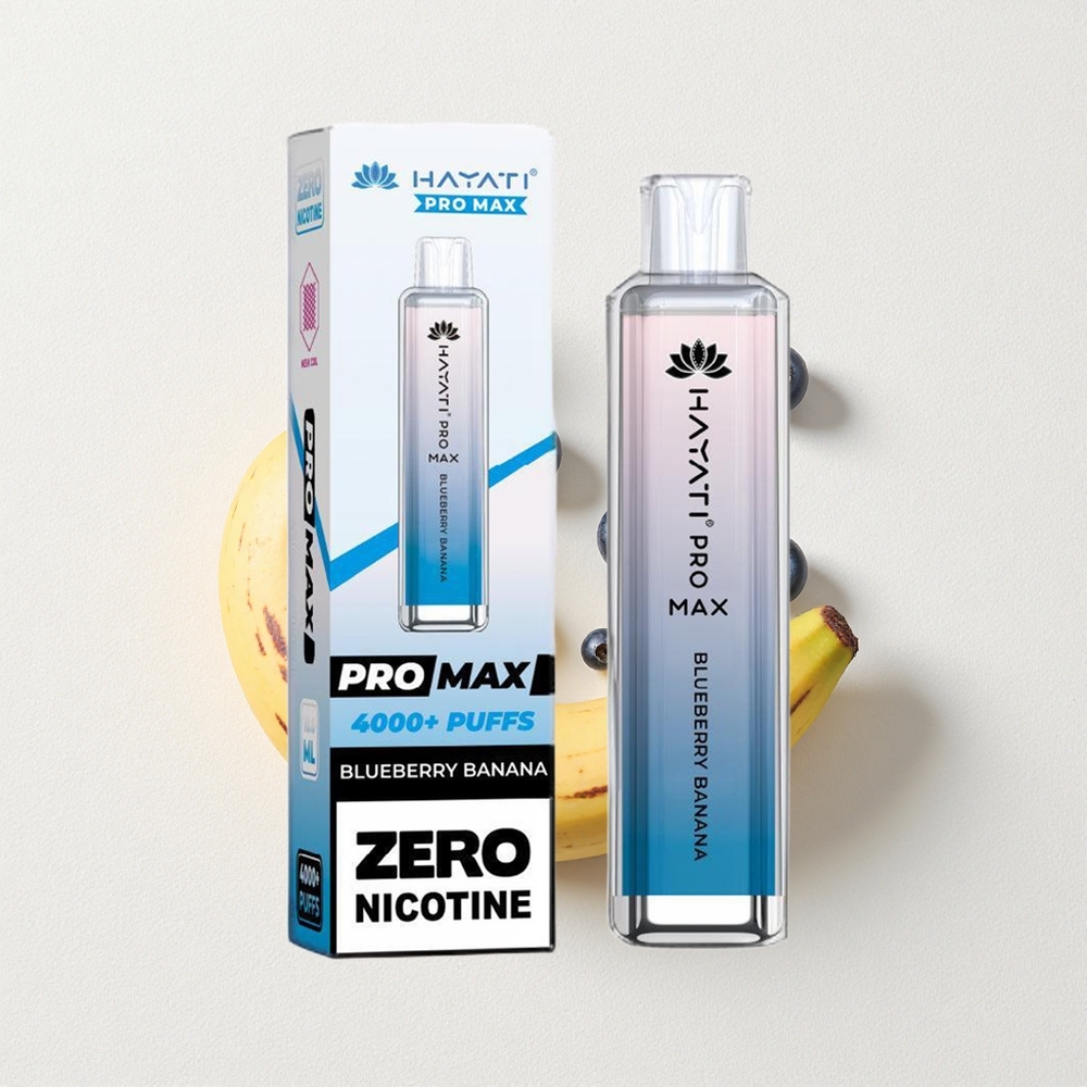 Hayati Pro Max 4000 Puffs Rechargeable Dual 1.1 Ohm Mesh Coil Blueberry Banana