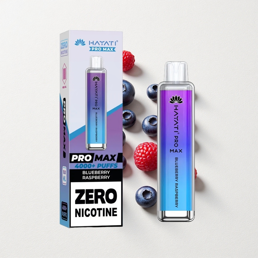 Hayati Pro Max 4000 Puffs Rechargeable Dual 1.1 Ohm Mesh Coil Blueberry Raspberry