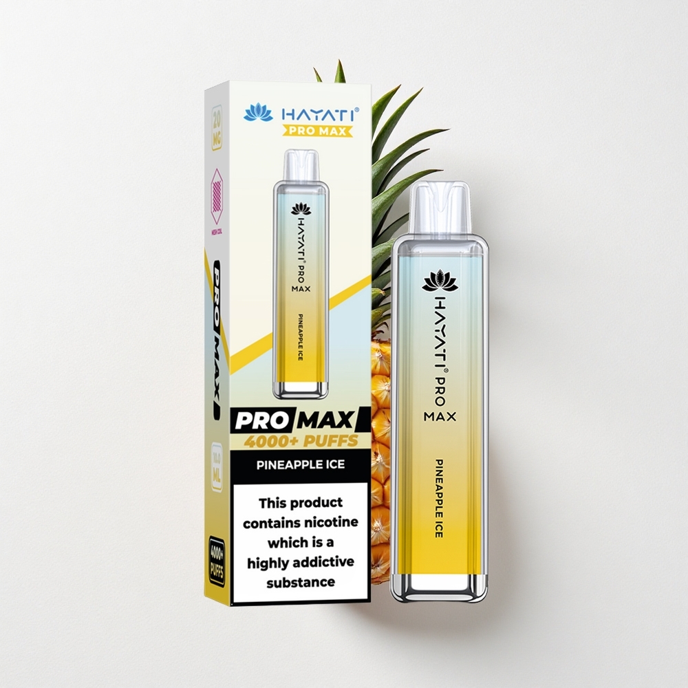 Hayati Pro Max 4000 Puffs Rechargeable Dual 1.1 Ohm Mesh Coil Pineapple Ice