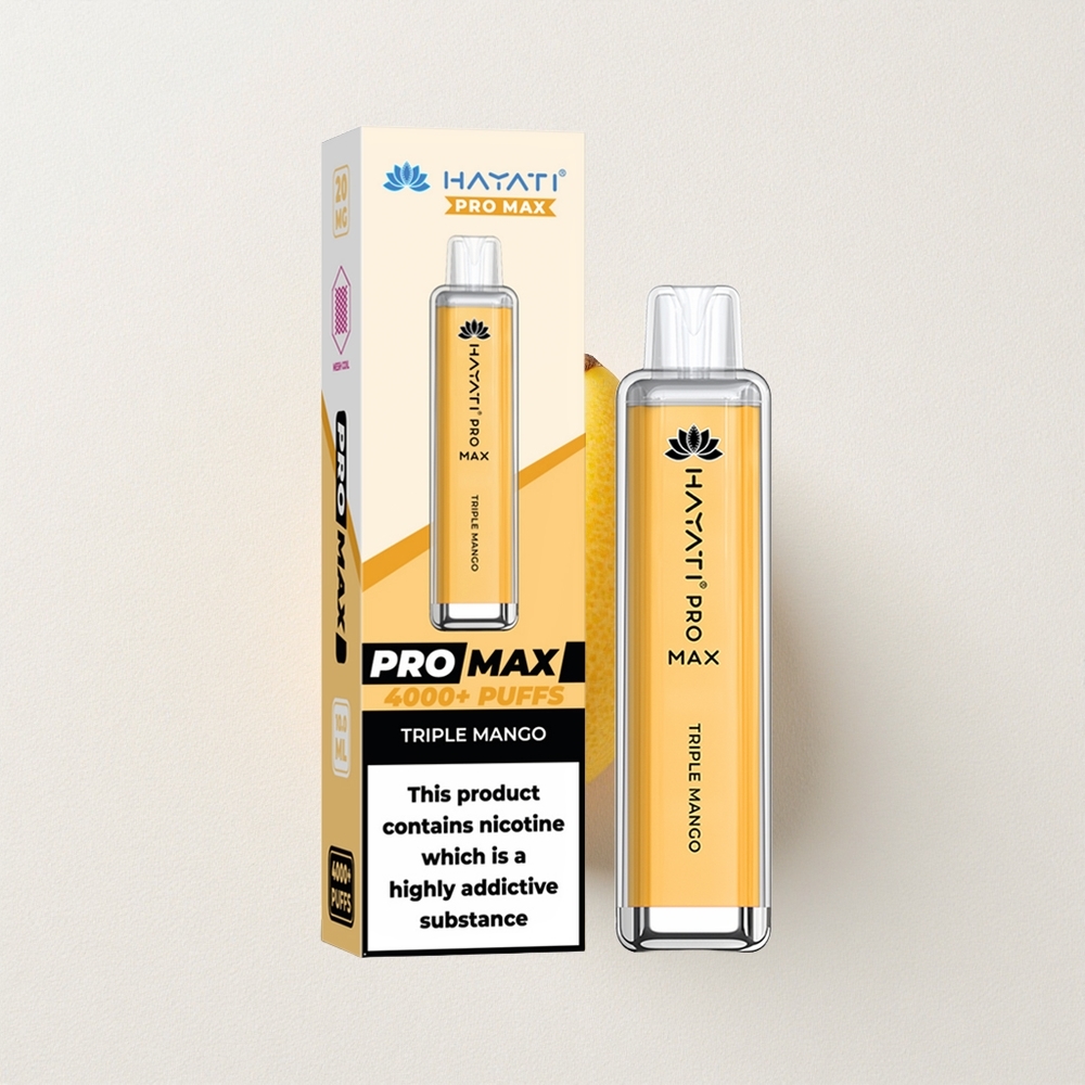 Hayati Pro Max 4000 Puffs Rechargeable Dual 1.1 Ohm Mesh Coil Triple Mango