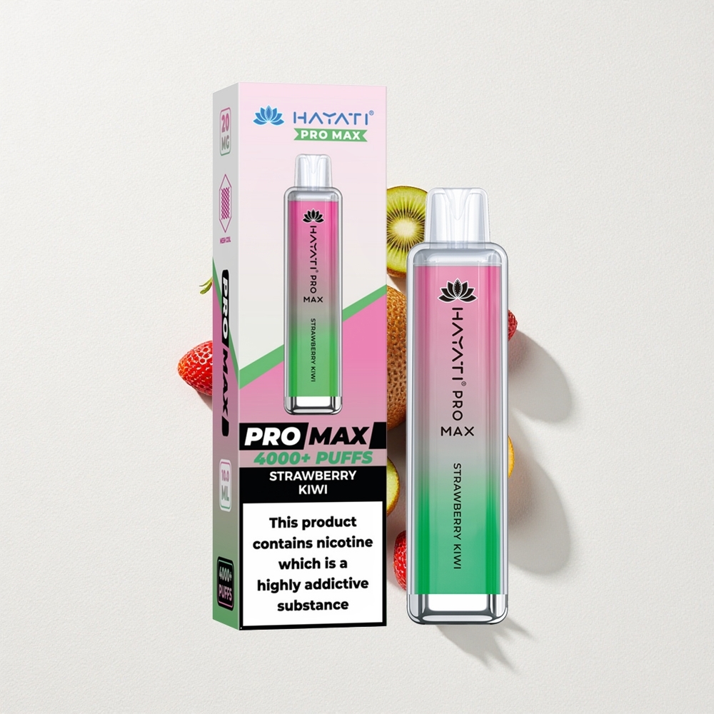 Hayati Pro Max 4000 Puffs Strawberry Kiwi Dual 1.1 Ohm Mesh Coil Rechargeable