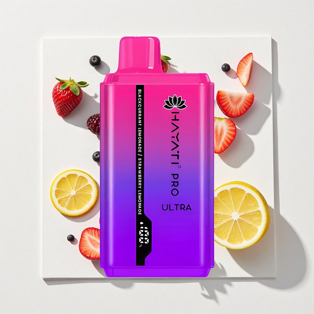 Hayati Pro Ultra 15000 Puffs 2*12ml E-Liquid Capacity 2% Nicotine Blackcurrant Lemonade Strawberry Lemonade