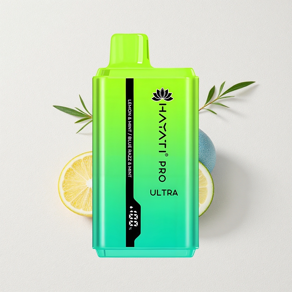 Hayati Pro Ultra 15000 Puffs 850mAh Lemon & Mint Blue Razz & Mint 2*12ml E-Liquid Capacity