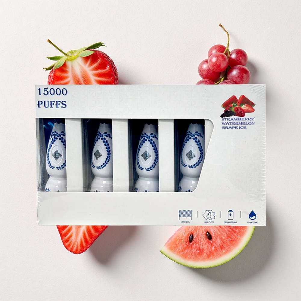 HUMO Azul 15000 Puffs Strawberry Watermelon Grape Ice USB-C Rechargeable 20mL E-Liquid Capacity