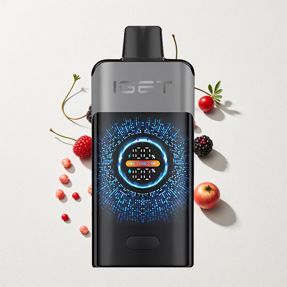 IGET ONE 12000 Puffs Disposable Vape Blackberry Cherry Pomegranate with 2700mAh Battery & Large Curved Screen