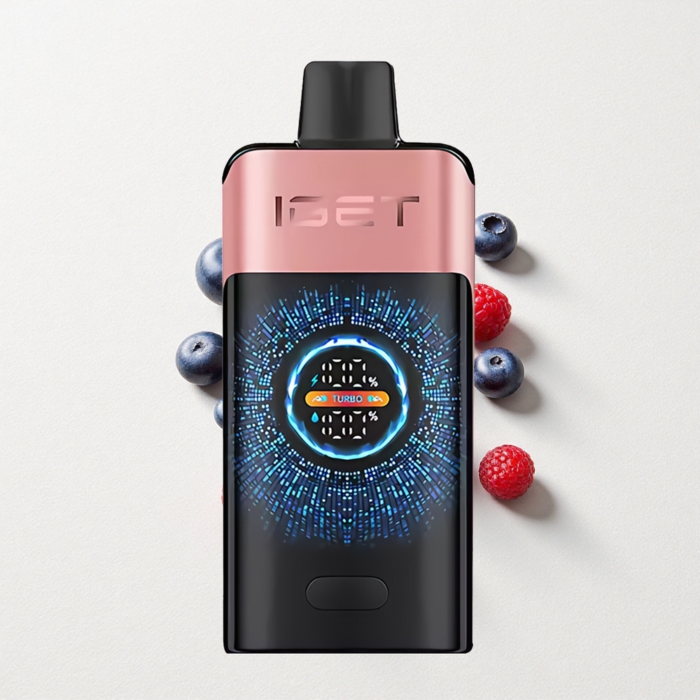 IGET ONE 12000 Puffs Disposable Vape Blueberry Raspberry with 2700mAh & Curved Screen