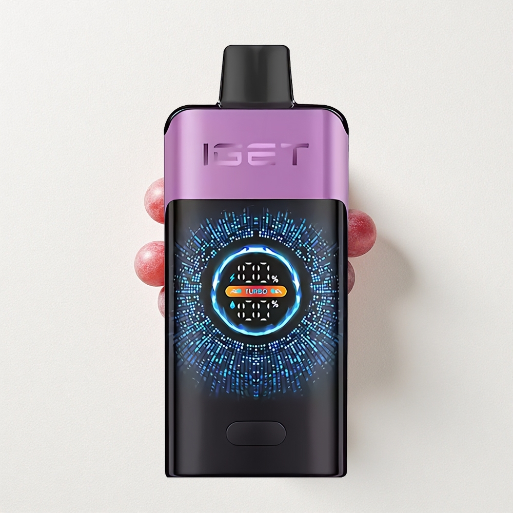 IGET ONE 12000 Puffs Disposable Vape Chupa Chups Grape with 2700mAh & Dual Mesh Coil