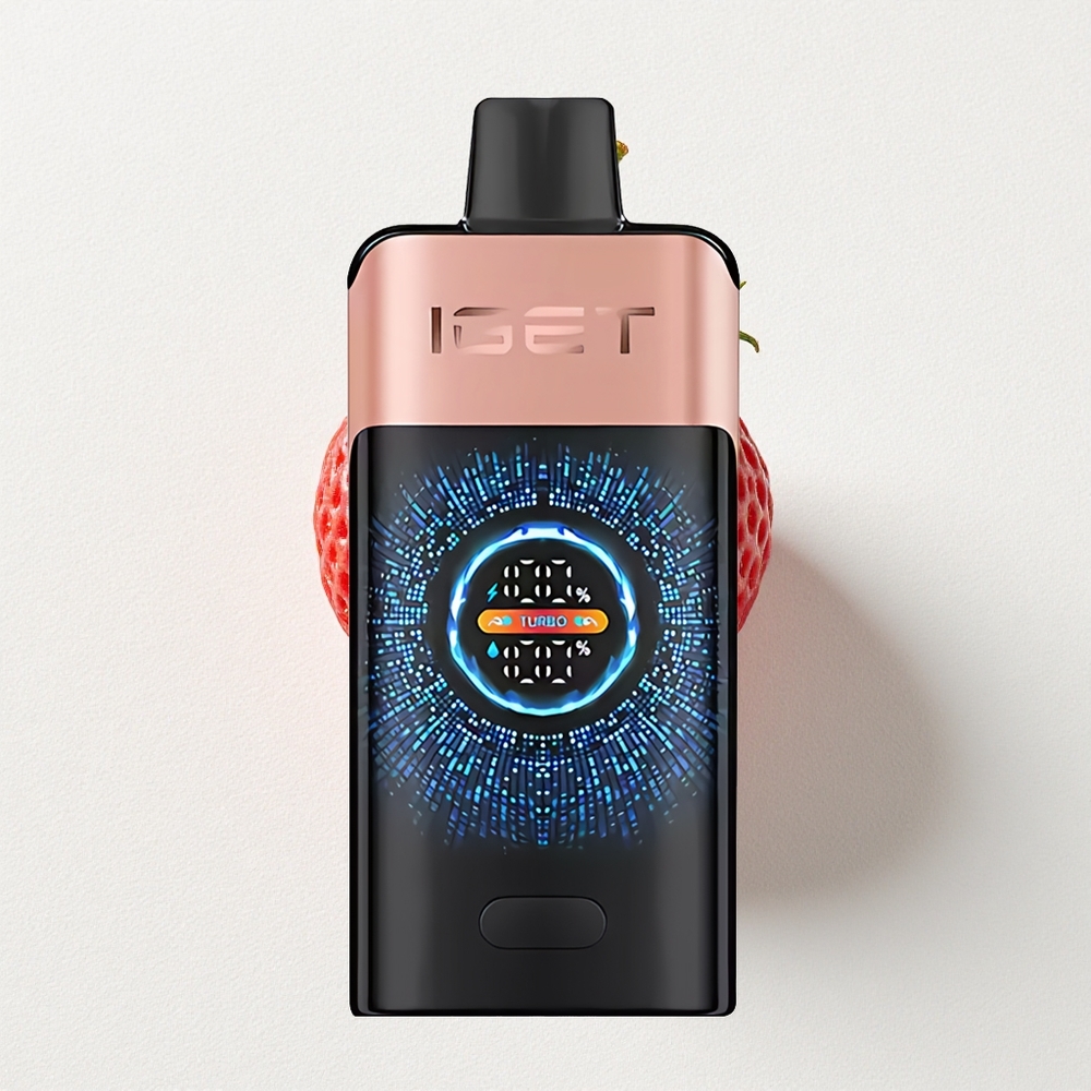 IGET ONE 12000 Puffs Disposable Vape Strawberry Raspberry with 2700mAh Battery & Large Curved Color Screen