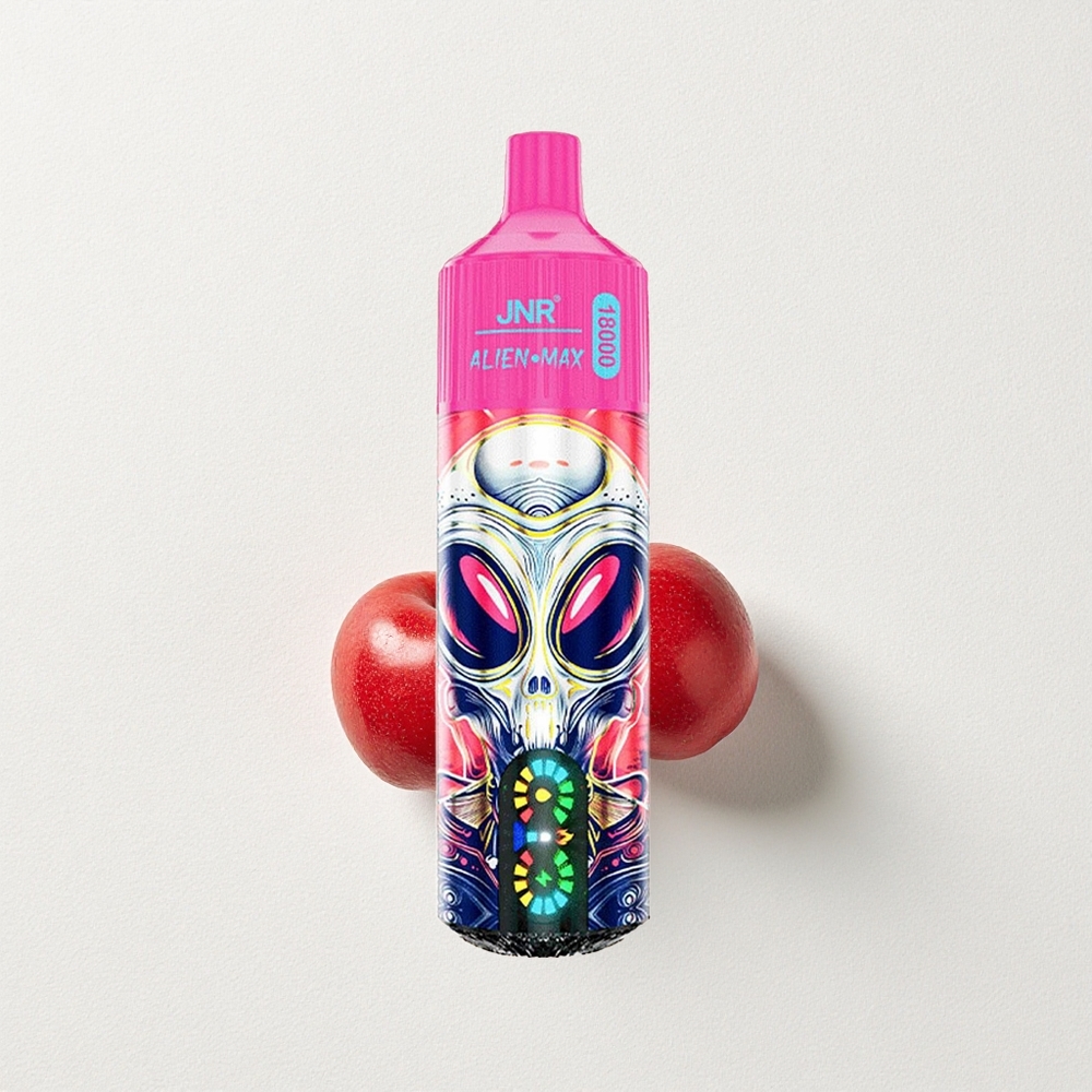 JNR Alien Max 18000 Puffs Dual Mesh Coil Cherry Berry LED Display