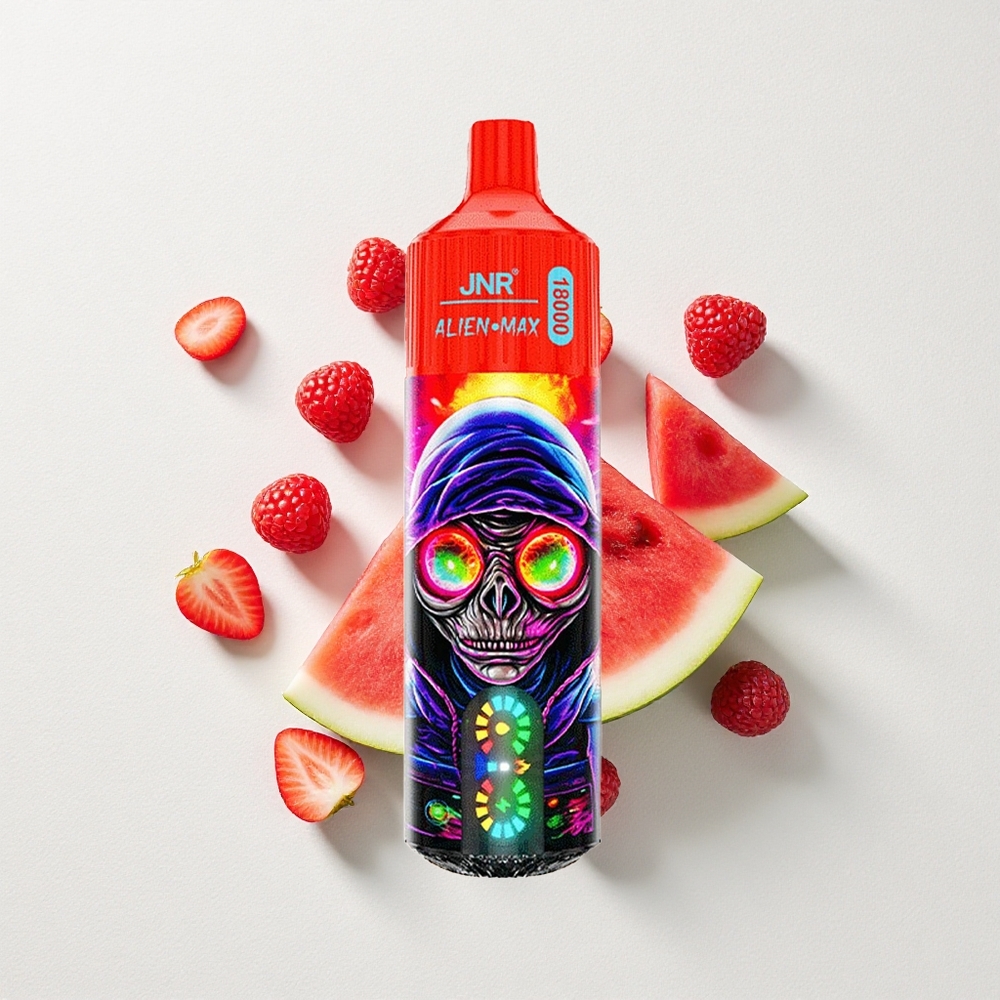 JNR Alien Max 18000 Puffs Dual Mesh Coil Raspberry Watermelon Ice with LED Display