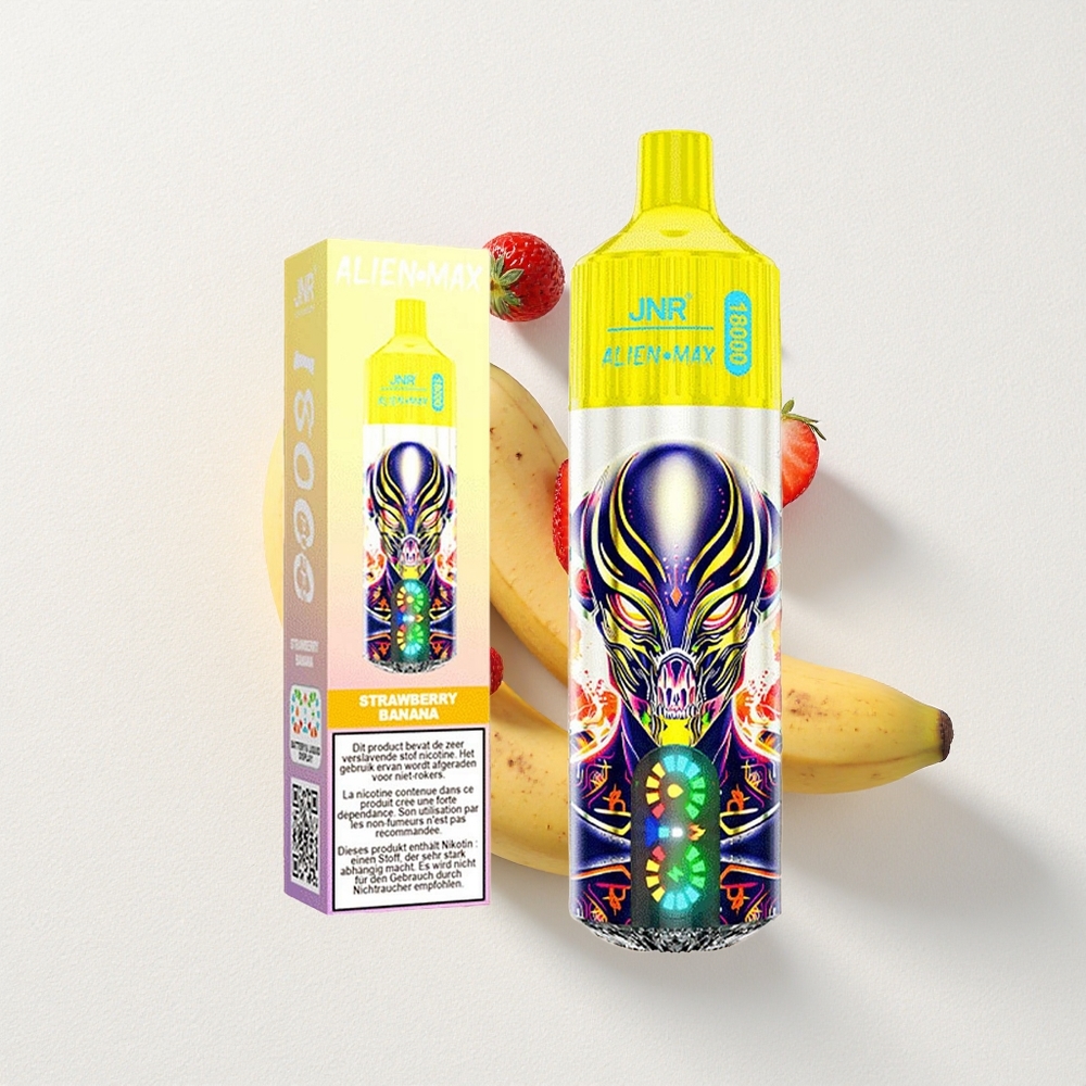 JNR Alien Max 18000 Puffs Dual Mesh Coil Strawberry Banana Type-C
