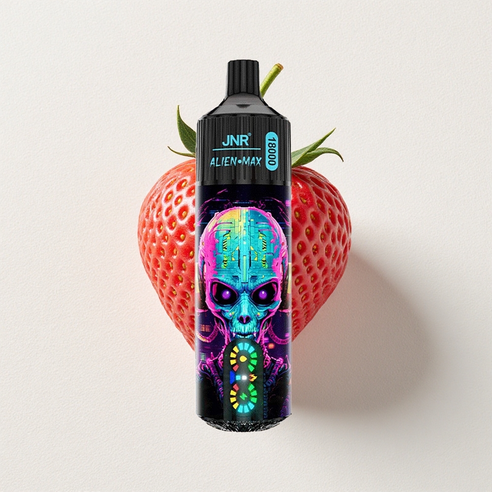 JNR Alien Max 18000 Puffs Dual Mesh Coil Strawberry LED Display