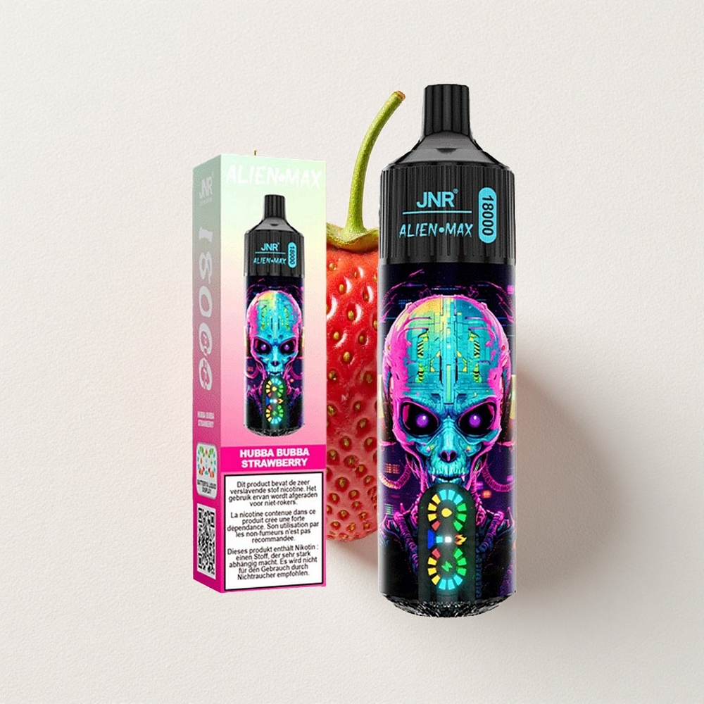 JNR Alien Max 18000 Puffs Dual Mesh Coil Strawberry LED Display