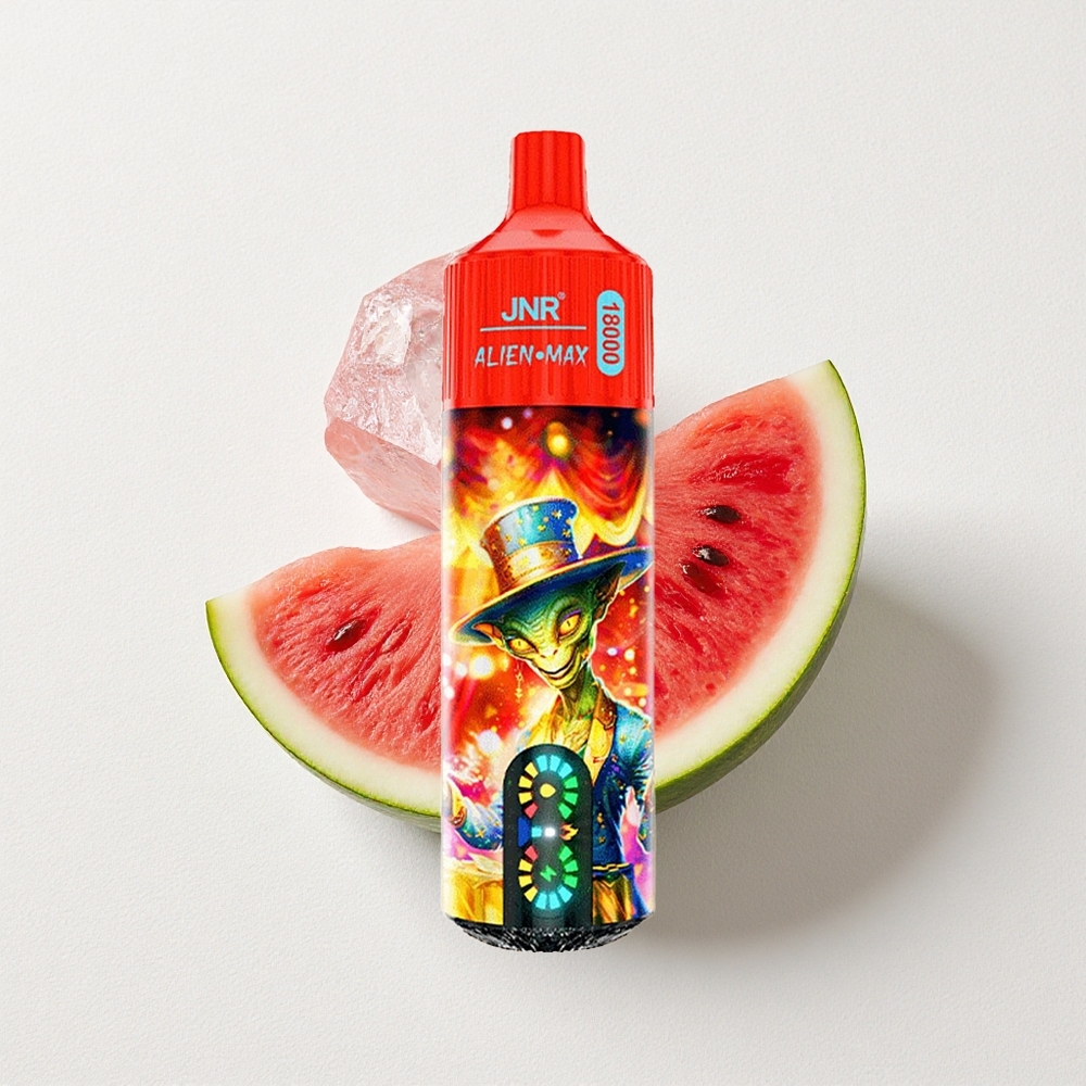 JNR Alien Max 18000 Puffs Dual Mesh Coil Watermelon Ice LED Display