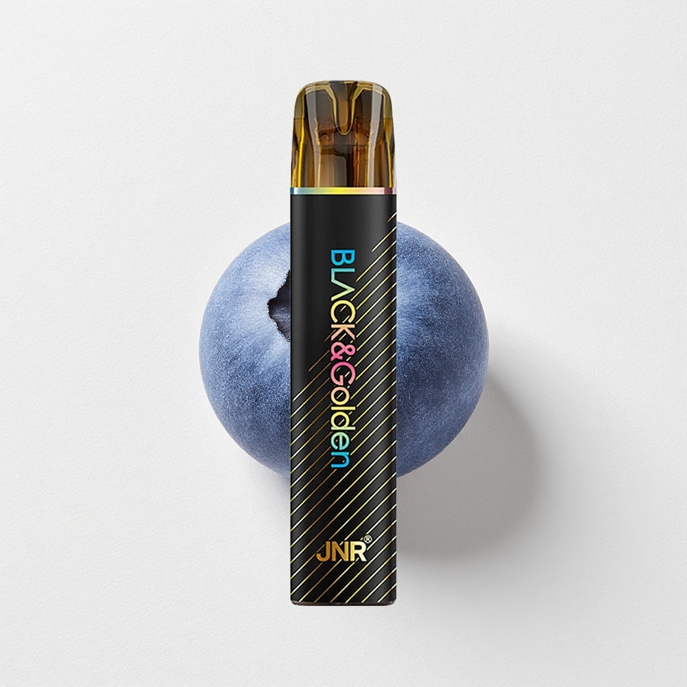 JNR Black&Golden 800 Puffs Disposable Vape Blueberry Bubble Gum 2% Nicotine 550mAh Battery Capacity