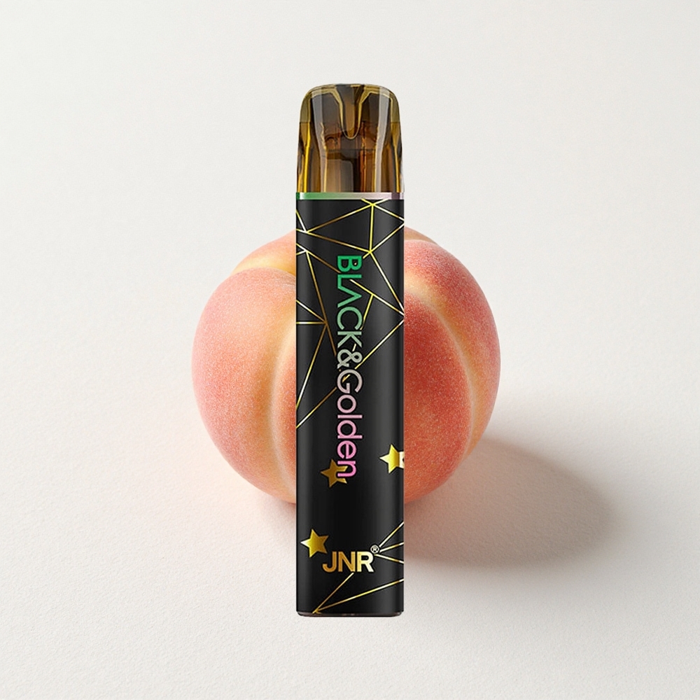 JNR Black&Golden 800 Puffs Disposable Vape Fruit Peach 2% Nicotine 550mAh Battery Capacity